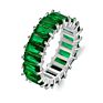 18K Gold Plated Silver Plating Wedding Ring Women Cz Eternity Band Stack Baguette Cubic Zirconia Finger Ring
