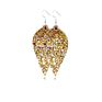 21524 Double Sequins Earrings Colorful Leather Jewelry Drop Leaf Pendant Studs Earrings for Women
