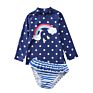 2 Piece Suit Sun Protection Rash Guard Set Girl Beach Long Sleeve Swim Shirt Shorts Set Kids Swimsuit