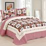 3 Pcs Machine Washable Printing Cotton Quilts Bedding Sets Quilt with Queen King Different Sizes