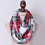 72 Colors Chic Knit Acrylic Women Tartan Plaid Infinity Scarf Bandana Grid Check Red Buffalo Plaid Snood Wraps