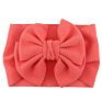 7" Kid Accessories Bows Soft Elastic Waffle Headband - Solid Color Top Knot Headwear for Baby Girl