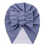 Autumn Soft Warm Beanies Photography Props Infant Headwraps Baby Hats Solid Faux Cashmere Hat Turban with Bows