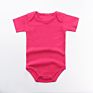 Blank Newborn Baby Girl Boy Clothes 100% Cotton Solid Color Short Sleeve Onesie Bodysuit