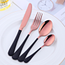 Buygo 4 Pcs 1010 Cutlery Gift Set Fork Knife Spoon Restaurant Party Tableware Eating Utensils Black Flatware Silverware Set