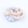 C'dear Multi-Colored Comprehensive Wood Educational Children Shaking Baby Rattle and Teether Giftset, Teething Ring//