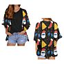 Christmas Blue Bell Cartoon Chiffon Kimono Cardigans Polynesian Tribal Style Casual Loose Open Front Swimwear Shirt Beach Women