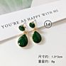 Clarmer Spring Design Korean Jewelry Geometric Enamel Acrylic Resin Pendant Earrings for Women