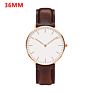 Customized Logo Classical Ultra Thin Minimalist Simple Design 40Mm 36Mm Rose Gold Case Black Leather Strap Mens Watch