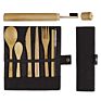 Customized Logo Portable Outdoor Travel Tableware Straw Utensils Eco Friendly Cutlery Set Bamboo