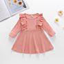 Customized Ruffle Sleeve Design Ladies Girl Solid Cotton Twirl Casual Elegant Baby Girl Casual Wear Casual Dresses