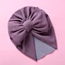 Cute Bear Ear Bowknot Turban Hats Sweet Soft Elastic Caps for Newborn Baby Boy Girls Headwraps