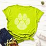 Dog Paw Tshirt Fingerprint Women Tee Shirts Short Sleeve T-Shirts