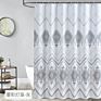 European Pattern Print Waterproof Shower Curtain, Elegant Rust Resistant Green Shower Curtain Boho for Bathroom/