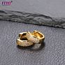 Foxi Korean Jewelry 18K Huggies Hoop Earring Women Gold Earrings Cz Stone Korean Earrings for Women