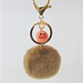 Fur Ball Keyring Imitation Faux Rex Rabbit Fur Ball Keychain Creative Car Key Chain Acrylic Smiley Hair Ball Pendant