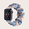 Girly Scrunchies Watch Bands for Apple Watch 38Mm 42Mm 40Mm 44Mm Leopard Flowers Printed Fabric Elastic Strap for Iwatch 7 6 Se