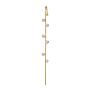 Gold Plated Copper Zircon Pearl Needle Leaves Hook Earjewelry Lightning Cuff Earrings Ear Wrap Crawlers