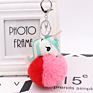 Kazufur Unicorn Fur Ball Bag Charm Pony Faux Fur Ball Keychain 8Cm