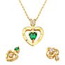 Krkc Women Jewelry 925 Sterling Silver 18K White Rose Gold Plated Garnet Gemstone Heart Shape Pendant Heart Necklaces