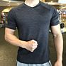 Men Activewear T Shirts 100% Polyester T Shirts Gym Elastane Athletic Quick Dry Top Shirts Mens