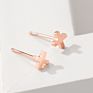 Minimalist Ear Silver Gold Color 4Mm Square round Triangle Cross Heart Shape Stainless Steel Stud Earrings