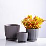 Modern 3 Set Planter Stand Plant Pots round Flower Plant Ceramic Tray for Indoor Outdoor Potted Home Decor Flower Stand