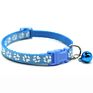 Multi Colors Paw Print Adjustable Nylon Pet Cat Dog Collar with Bell