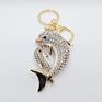 Muyang Style Multiple Diamond Dolphin Shape Keychain Colorful Alloy Kids Keychain Rose Gold Keyring for Gift