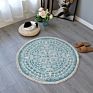 Nordic Ethnic Style Cotton Linen round Floor Mat for Living Room Bedroom Anti-Slip Doormat Tassels Boho Carpet