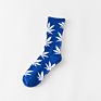 Professional Colorful Tube Sports Socks Bamboo Maple Leaf Socks Design Hemp Weed Leaf Socks