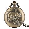 Retro Chinese Zodiac Design Pocket Watch Lucky Pendant Clock Old Fashioned Bronze Necklace Watch Fob Chain