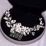 Silver Pearl Crystal Wedding Hair Combs Hair Accessories Bride Bridesmaid Jewelry for Women