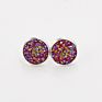 Silver Plating Stud Resin Druzy Drusy Earrings 12Mm Resin Cabochon Earrings for Women Jewelry Gift