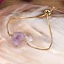 Single Stone Gold Chain Adjustable Crystal Bracelets Natural Nugget Quartz Crystal Simple Bracelet
