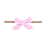 Soild Linen Cotton Bows Nylon Headbands Cute Newborn Baby Girls Stretchy Nylon Head Bands Kids Girls Soft Headwear