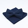 Solid Color Knitted Hankerchief Bowtie Set Soft Red Blue Purple Pink Wedding Pocket Square Bow Tie Accessory Gift