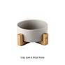 Stainless and Wood Frame Raise Puppy Food Feeder Eco Elevated Luxury Portable Travel Ceramic Cat Pet Dog Bowl For