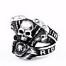 Stock Rts Men's Carbide Hip Hop Skull Ring Skull Punk Gothic Jewelry Engagement Wedding Party Ring for Men