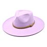 Wide Brim Fall Color Wool Felt Fedora Hats Cotton Polyester Dark Color Solid Plain Jazz Hat 9Cm 9.5Cm Brim