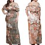 Women Maxi Dress Polynesian Hibiscus African Tribal Grey Pattern Dress Maxi Women Size plus Dress Night Women Wear