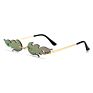 Women Party Decor Glasses Trend Green Fire Flame Shaped Sunglasses