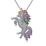 Yiding Design Jewelry Sets Fine Crystal Rhinestone Rainbow Color Unicorn Necklace Set with Earrings Bracelet Ring