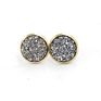 12Mm Druzy Drusy Earrings Resin Cabochon Earrings Gold Stud for Women Men Girl Jewelry Gift