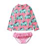 2 Piece Suit Sun Protection Rash Guard Set Girl Beach Long Sleeve Swim Shirt Shorts Set Kids Swimsuit