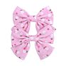 2Pcs/Pair 24 Colors Vintage Linen Fabric Bow Hair Clip Korean Headwear Ponytail Clip Simple Fabric Girl Hair Bows