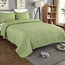 3 Pcs Machine Washable American Style Solid Color Embroidery Cotton Quilts Bedding Sets Quilt for , Own Use