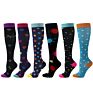 4 Pair Design High Running Travel Logo Nurse Nursing Socks Compression Set