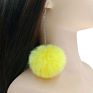 Autumn and Long Dangle Earrings Fluffy Pom Pom Earrings for Women