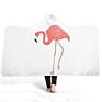 Beautiful Energetic Pink Flamingo Print Lightweight Fluffy Plush Animal Hooded Blanket Kids